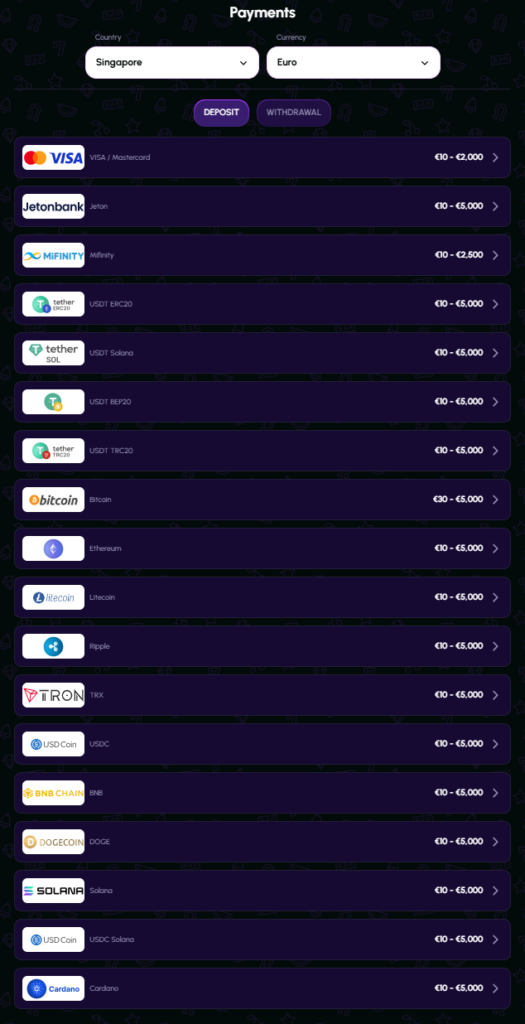 NovaJackpot casino usdt