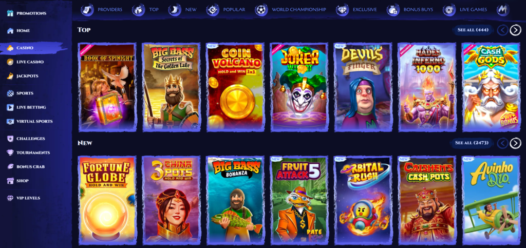 SpiNight casino games