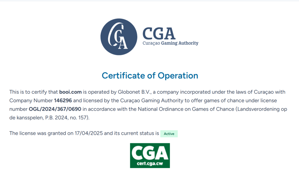 booi casino license
