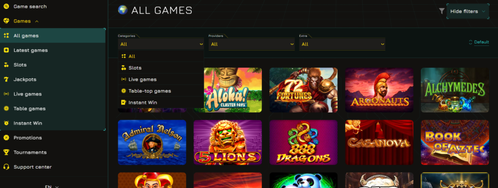 Winity Casino slots
