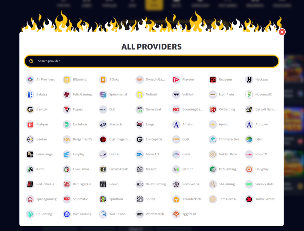 Providers HellSpin Casino