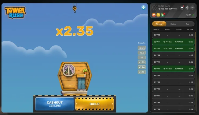 Tower Rush crypto game